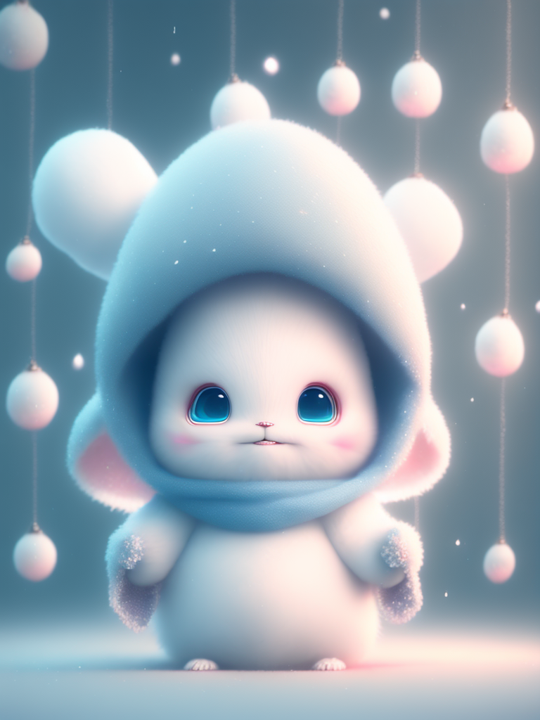 00075-1728748709-drifting snowplum blossom falls, a super cute baby pixar style white fairy chinese dragon standing beside a white flowing gauze.png